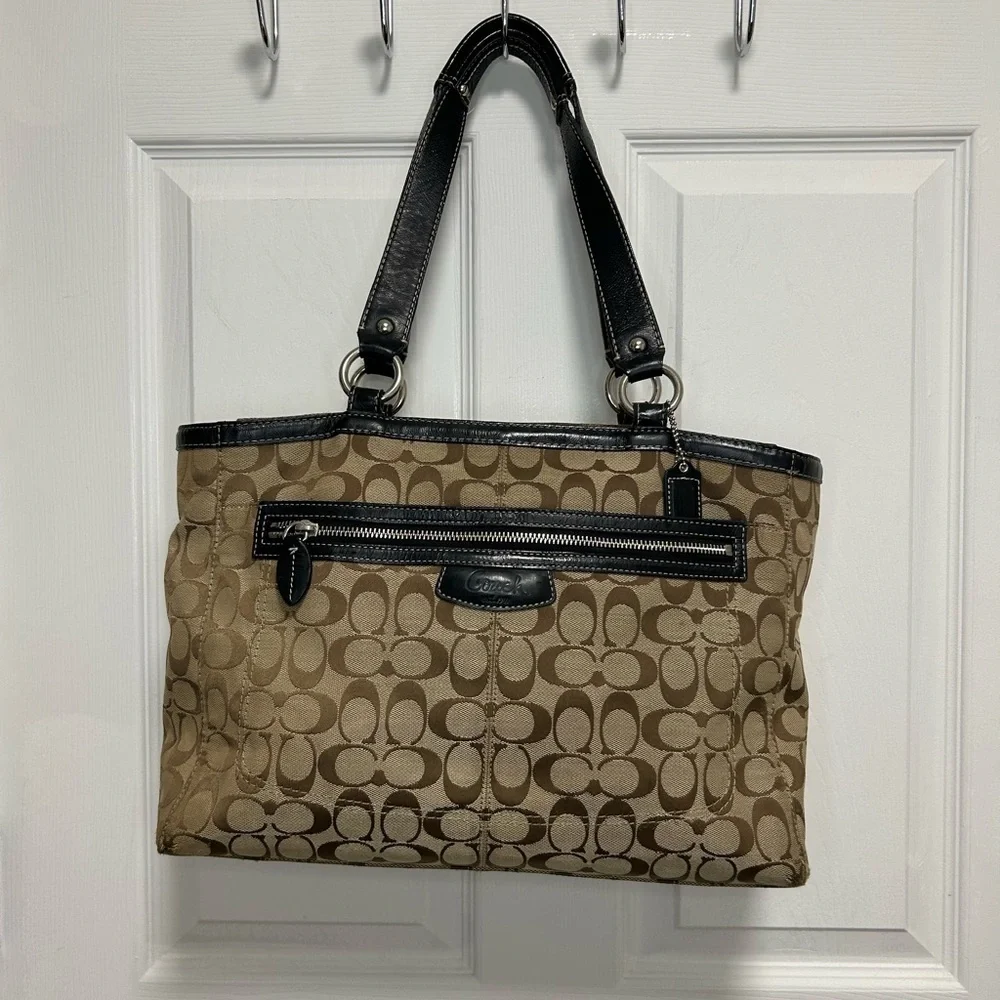 Coach Y2K Brown and Black Signature Tote